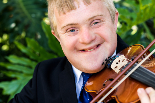 Special needs student plays violin